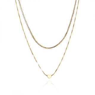 Naszyjnik stal szlachetna pozłacana 14k złotem NST2159