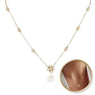 Naszyjnik stal szlachetna pozłacana 14k złotem NST2162