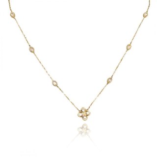 Naszyjnik stal szlachetna pozłacana 14k złotem NST2162