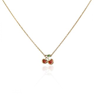 Naszyjnik stal szlachetna pozłacana 14k złotem WISIENKI NST2190