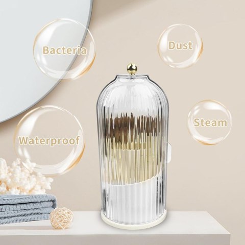 Organizer na pędzle, ryflowany obrotowy, otwierany biały 27 x 12,5 cm CB61B