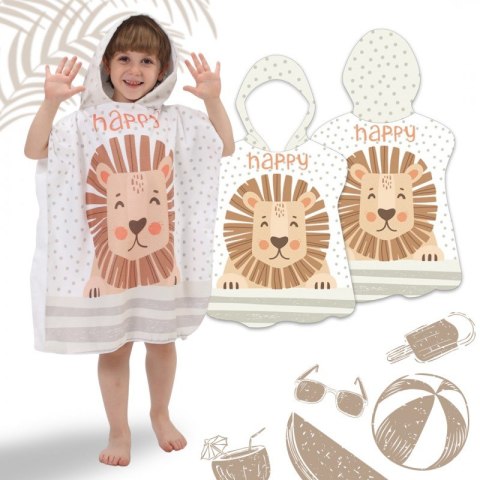 RĘCZNIK PLAŻOWY Peleryna dziecięca HAPPY 60 x 60cm PEL02WZ1