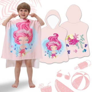 RĘCZNIK PLAŻOWY Peleryna dziecięca SYRENKA muszelki 60 x 60cm PEL02WZ4