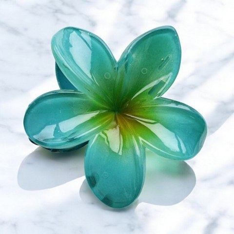 Spinka do włosów klamra XL kwiat niebieski ombre 7,5x8cm SP285