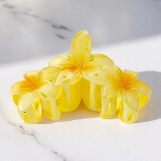 Spinka do włosów klamra duża XL kwiat potrójny żółty 7 x 11cm SP387