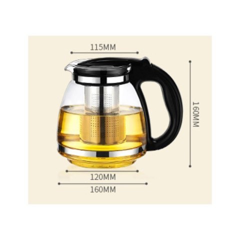 Żaroodporny dzbanek z zaparzaczem i pokrywką 2000 ml - DZ08