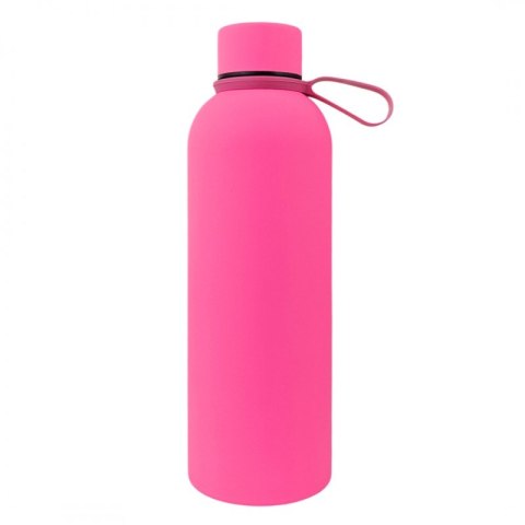 Bidon, butelka termiczna 500ML, stal nierdzewna z powłoką SOFT TOUCH fuksja BD46F