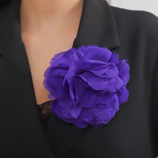 Broszka ozdobna, efektowna kwiat fiolet 12 x 12cm BZ188