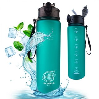 Butelka na wodę, sportowy bidon matowy 750ML turkus ECARLA SPORTS BD50