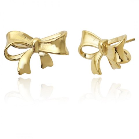 Kolczyki ze stali szlachetnej platerowane 14k złotem, sztyft KOKARDY KST3398