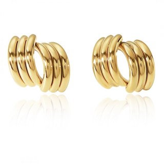 Kolczyki ze stali szlachetnej platerowane 14k złotem, sztyft KST3325