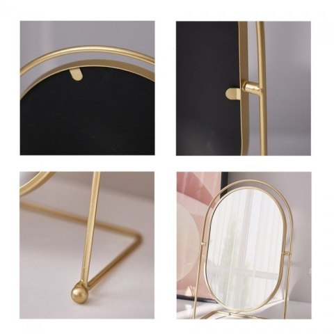 Lusterko kosmetyczne stojące złote XL jednostronne wysokość 27cm L21