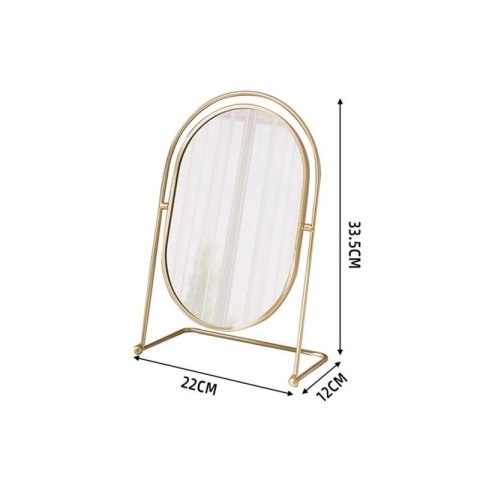 Lusterko kosmetyczne stojące złote XL jednostronne wysokość 27cm L21