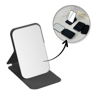 Lusterko kosmetyczne z ekoskóry, otwierane, stojące, do torebki czarne L17CZ