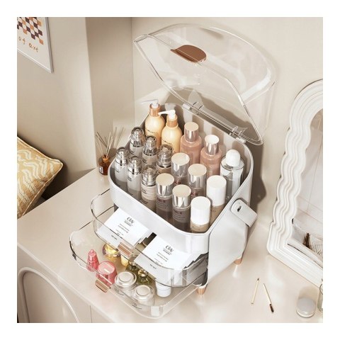 Organizer szkatułka na kosmetyki, biżuterię, biały 38 x 27 x 18 cm CB73