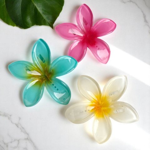 Spinka do włosów klamra XL KLIPS kwiat ombre żółty 6 cm SP404