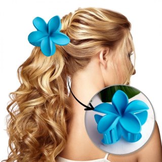 Spinka do włosów klamra XL kwiat OMBRE matowy niebieski 7,5 x 8cm SP401
