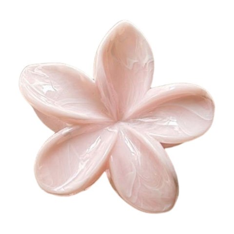 Spinka do włosów klamra XL kwiat, marmurek jasny róż 7,5 x 8cm SP406