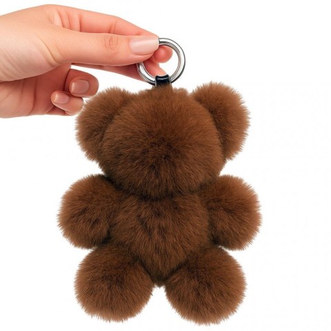Brelok do kluczy, futrzany Miś brązowy BRL370
