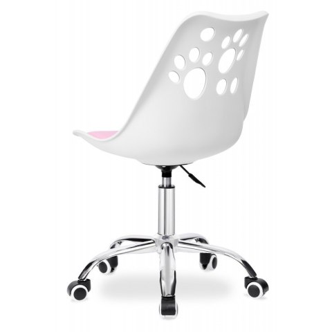 Fotel biurowy Puppy Love obrotowy do biurka dziecięcy, biało różowy KO16BJR