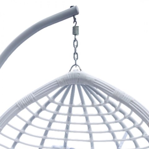 Fotel wiszący huśtawka kokon z poduszkami biały - KR36