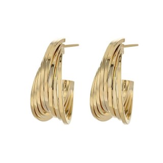 Kolczyki ze stali szlachetnej pozłacanej 14k złotem, sztyft srebro S925 KST3404