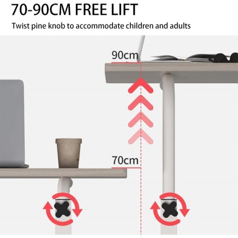 Mobilne biurko stolik pod laptop tablet, regulowane na kółkach STL03WZ4