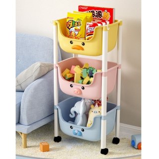 Plastikowy regał na kółkach szafka dziecięca ZWIERZĄTKA 85x37,5x25,5cm PO18KOL