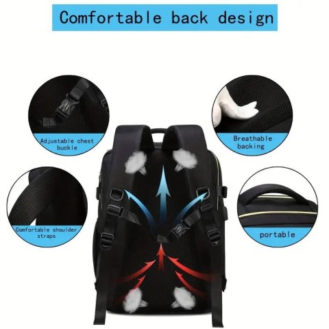 Plecak podróżny, kabinowy do samolotu, wodoodporny, 42x28x21cm PL179