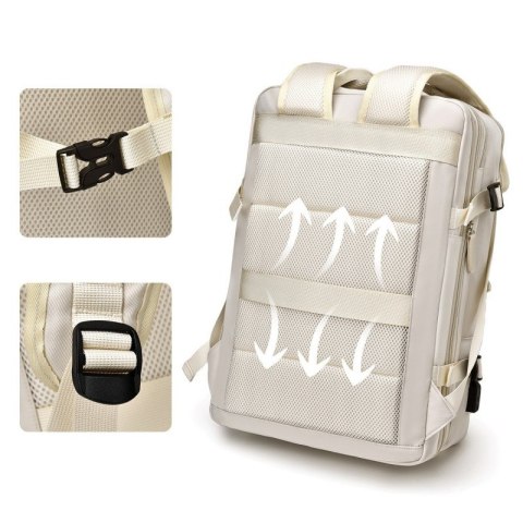 Plecak podróżny, kabinowy do samolotu, wodoodporny z USB, 44x30x16/26cm PL175