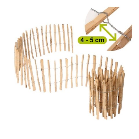 Płotek ogrodowy LESZCZYNOWY, obrzeża łupanka długość 5m, wys. 120cm OA04WZ3