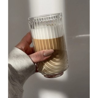 Szklanka ryflowana wysoka 480 ml grube szkło 1szt SZK64