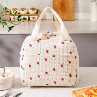 Torba termiczna do przenoszenia żywności LUNCH BOX truskawki 26x21x18cm PJM42
