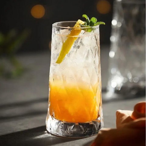 Zestaw 3 szklanek falowanych wysokich 475 ml grube szkło SZK184ZESTAW3