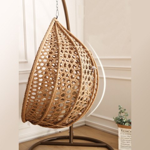 Fotel wiszący huśtawka kokon z poduszkami w pasy KR28