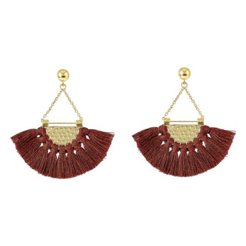 KOLCZYKI KOŁA FRĘDZLE CHWOST BORDOWE K646BOR