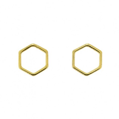 Kolczyki delikatne wielokąty, delikatne złote K314Z
