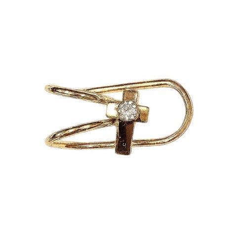 Kolczyki nausznica złoty krzyżyk cyrkonią K691WZ3Z