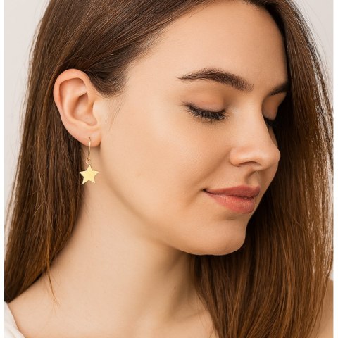Kolczyki wiszące gwiazdki złote K622Z