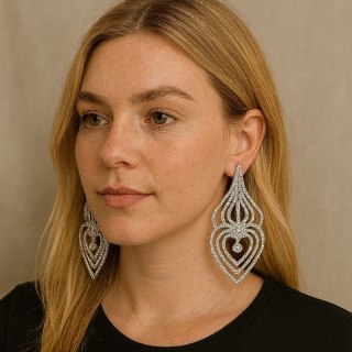 Kolczyki wiszące kryształki srebrne K979S