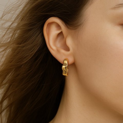 Kolczyki ze stali szlachetnej platerowane 14k złotem, wiszące KST3413