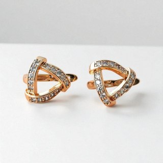 Kolczyki ze stali szlachetnej pozłacane 14k złotem, z cyrkoniami KST1217