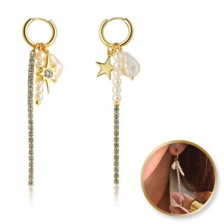 Kolczyki ze stali szlachetnej pozłacanej KST3001