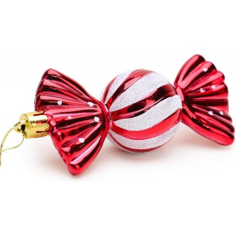 Komplet bombek cukierki 6szt w opakowaniu 8,5cm, bombki na choinkę KSN94