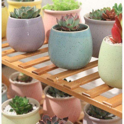 Kwietnik drabinka regał bambusowy na kwiaty 4 półki lakier POL04