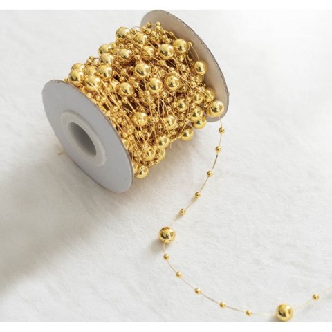 Łańcuch na choinkę 10m girlanda koraliki złote BOŻE NARODZENIE WOZ13