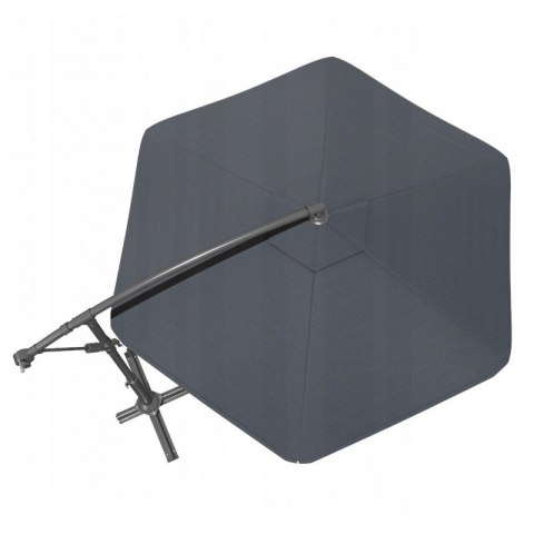 Parasol ogrodowy z wysięgnikiem i falbanką grafitowy, duży 3,5 m. OGP04