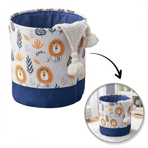 Pojemnik na zabawki kosz, worek na pranie, organizer lwy 40x35cm OR115