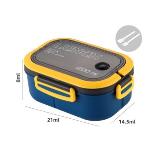 Śniadaniówka LUNCH BOX ze sztućcami 21 x 14,5 x 8cm granat PJM44GRAN