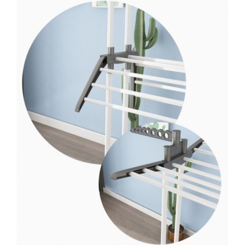 Suszarka na pranie duża pionowa składana biało szara stojąca SU02